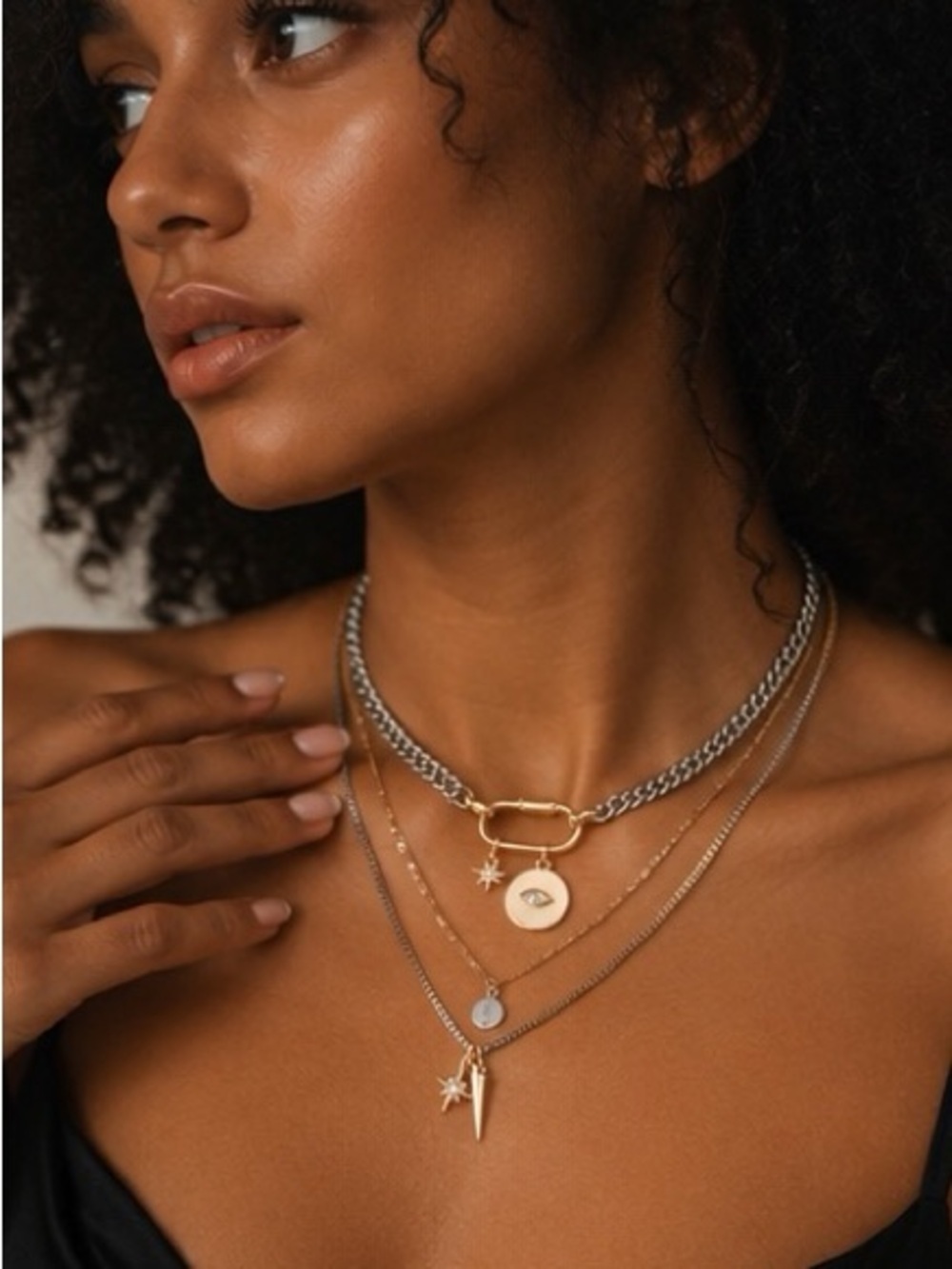 Luxe Solstice Layered Talisman Necklace
